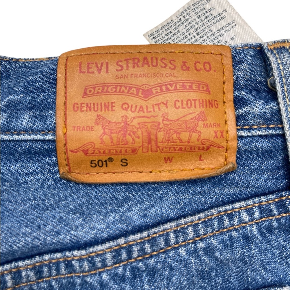 Vintage Levis 501 S Blue Skinny Button Fly Levis Jeans Pants - Picture 5 of 6